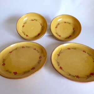 VINTAGE PROVENCE FRANCE T COMME TERRE 4 PIECE BOWL & PLATE SET (USED)